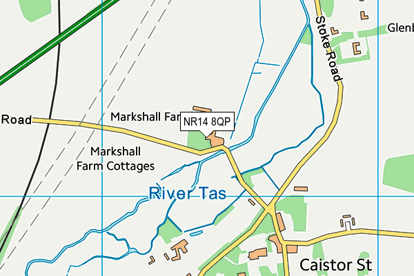 NR14 8QP map - OS VectorMap District (Ordnance Survey)