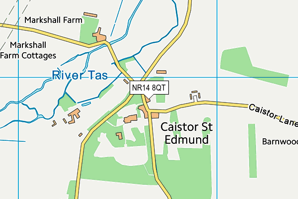 NR14 8QT map - OS VectorMap District (Ordnance Survey)