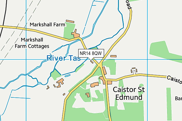NR14 8QW map - OS VectorMap District (Ordnance Survey)