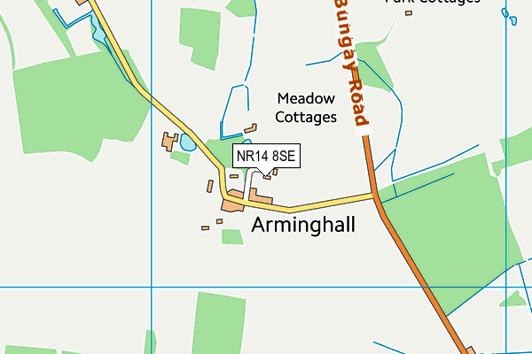 NR14 8SE map - OS VectorMap District (Ordnance Survey)