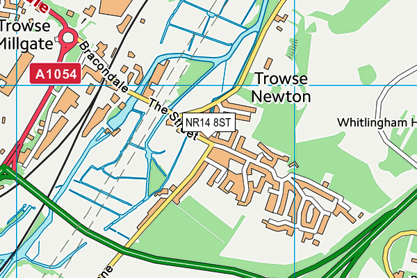 NR14 8ST map - OS VectorMap District (Ordnance Survey)