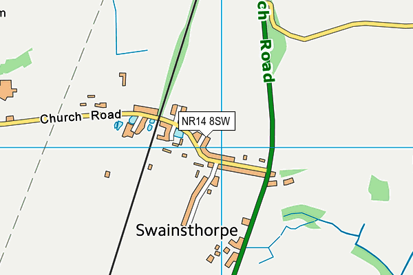 NR14 8SW map - OS VectorMap District (Ordnance Survey) NR14 8SW map - OS VectorMap District (Ordnance Survey)