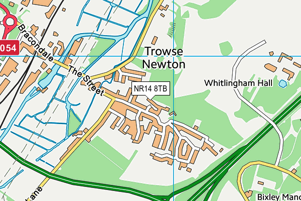 NR14 8TB map - OS VectorMap District (Ordnance Survey)