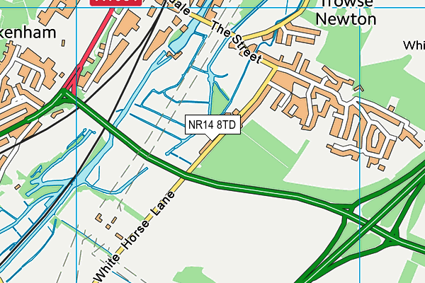 NR14 8TD map - OS VectorMap District (Ordnance Survey)