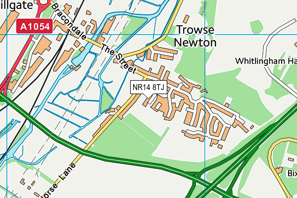 NR14 8TJ map - OS VectorMap District (Ordnance Survey) NR14 8TJ map - OS VectorMap District (Ordnance Survey)