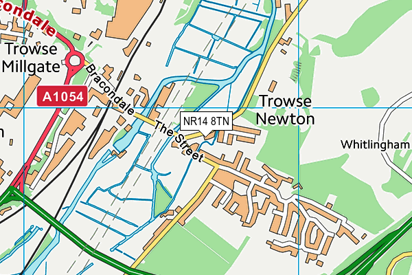 NR14 8TN map - OS VectorMap District (Ordnance Survey) NR14 8TN map - OS VectorMap District (Ordnance Survey)