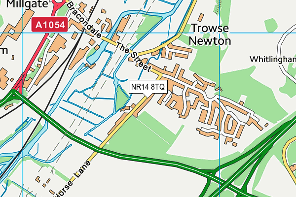 NR14 8TQ map - OS VectorMap District (Ordnance Survey)
