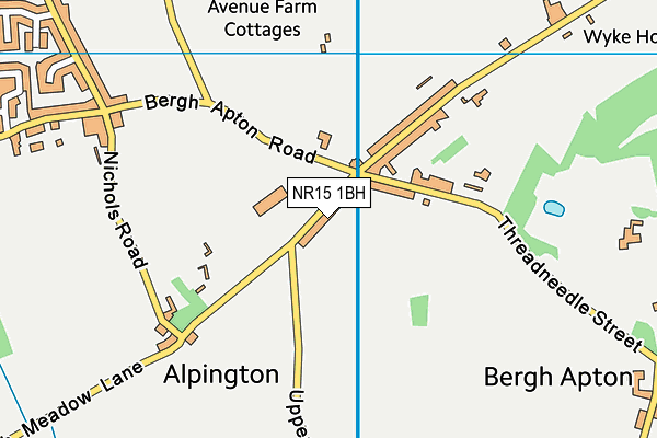 NR15 1BH map - OS VectorMap District (Ordnance Survey)