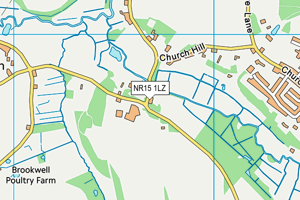 NR15 1LZ map - OS VectorMap District (Ordnance Survey)