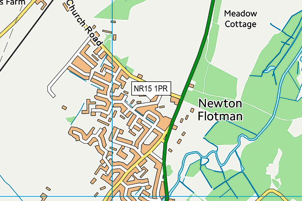 NR15 1PR map - OS VectorMap District (Ordnance Survey)