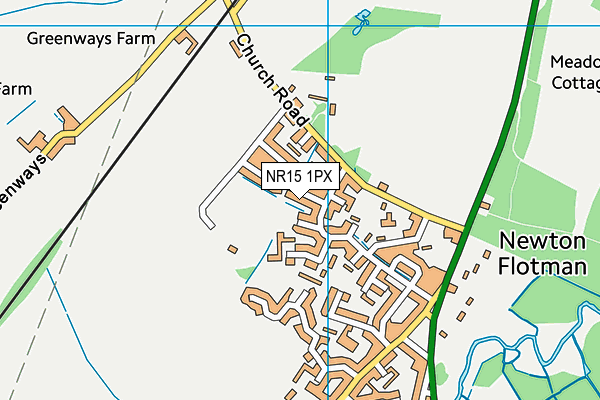 NR15 1PX map - OS VectorMap District (Ordnance Survey) NR15 1PX map - OS VectorMap District (Ordnance Survey)
