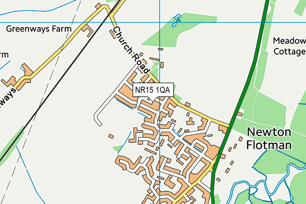 NR15 1QA map - OS VectorMap District (Ordnance Survey) NR15 1QA map - OS VectorMap District (Ordnance Survey)