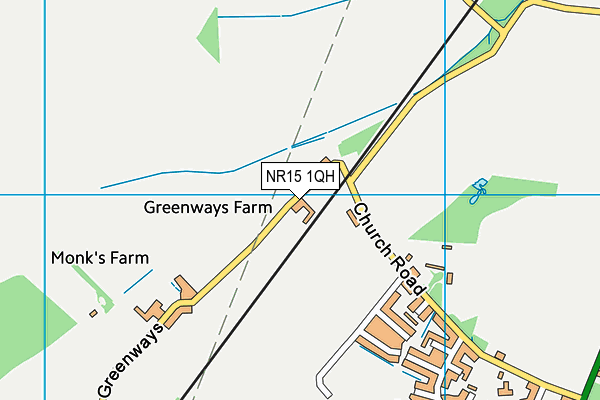 NR15 1QH map - OS VectorMap District (Ordnance Survey) NR15 1QH map - OS VectorMap District (Ordnance Survey)