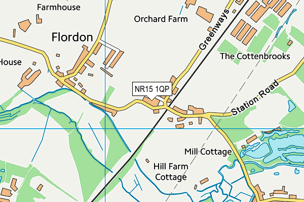 NR15 1QP map - OS VectorMap District (Ordnance Survey)