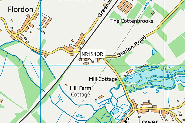 NR15 1QR map - OS VectorMap District (Ordnance Survey)