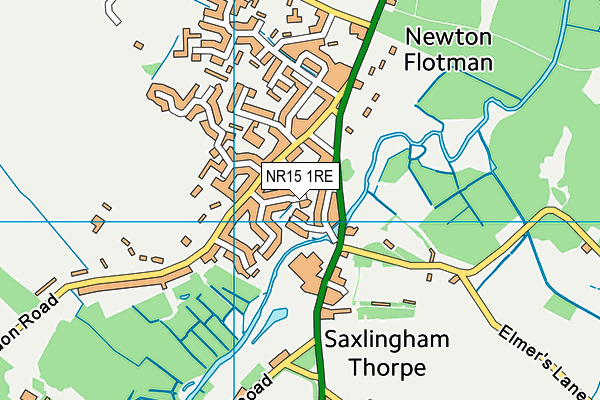 NR15 1RE map - OS VectorMap District (Ordnance Survey) NR15 1RE map - OS VectorMap District (Ordnance Survey)