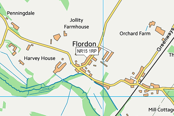 NR15 1RP map - OS VectorMap District (Ordnance Survey)