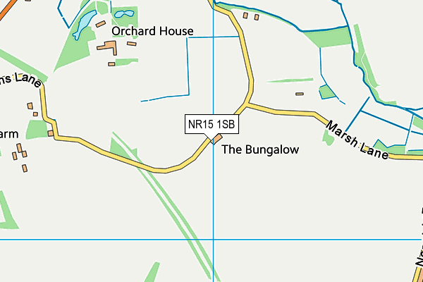 NR15 1SB map - OS VectorMap District (Ordnance Survey) NR15 1SB map - OS VectorMap District (Ordnance Survey)