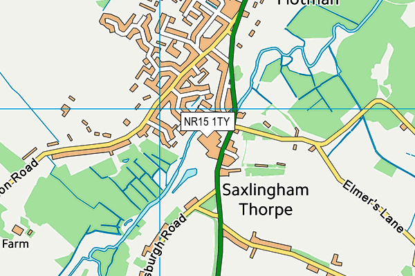 NR15 1TY map - OS VectorMap District (Ordnance Survey)