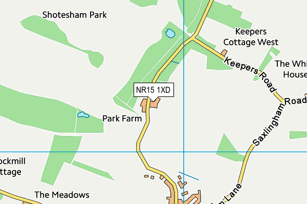 NR15 1XD map - OS VectorMap District (Ordnance Survey)