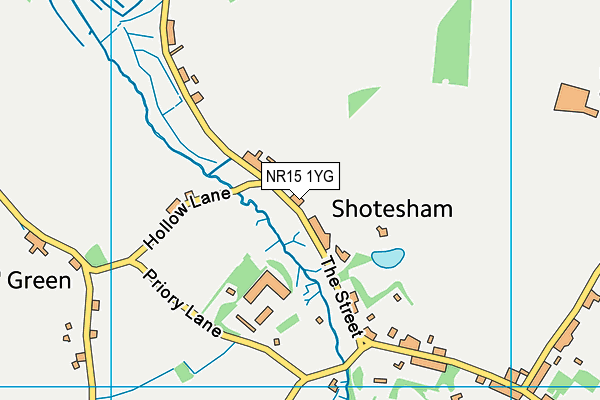 NR15 1YG map - OS VectorMap District (Ordnance Survey)