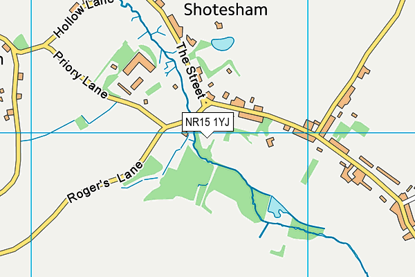 NR15 1YJ map - OS VectorMap District (Ordnance Survey)