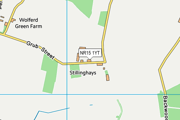 NR15 1YT map - OS VectorMap District (Ordnance Survey)
