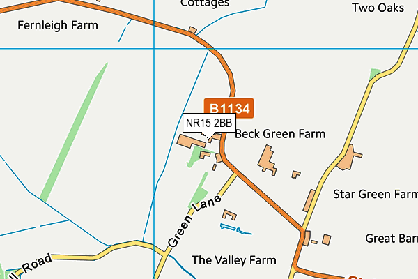 NR15 2BB map - OS VectorMap District (Ordnance Survey) NR15 2BB map - OS VectorMap District (Ordnance Survey)
