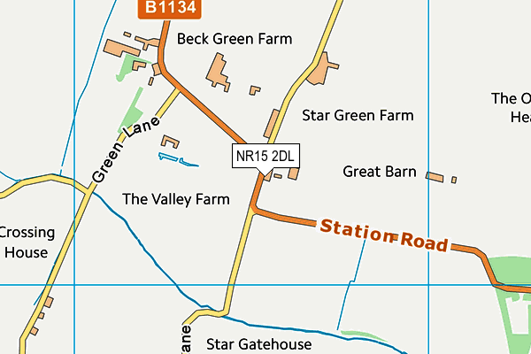 NR15 2DL map - OS VectorMap District (Ordnance Survey) NR15 2DL map - OS VectorMap District (Ordnance Survey)