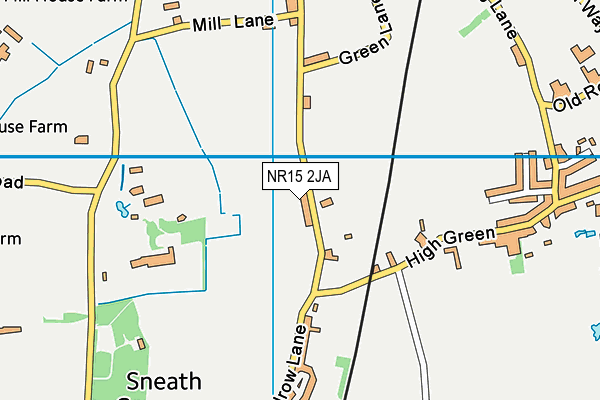 NR15 2JA map - OS VectorMap District (Ordnance Survey) NR15 2JA map - OS VectorMap District (Ordnance Survey)