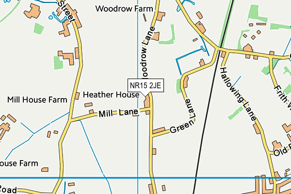 NR15 2JE map - OS VectorMap District (Ordnance Survey)