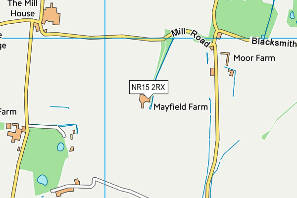 NR15 2RX map - OS VectorMap District (Ordnance Survey)