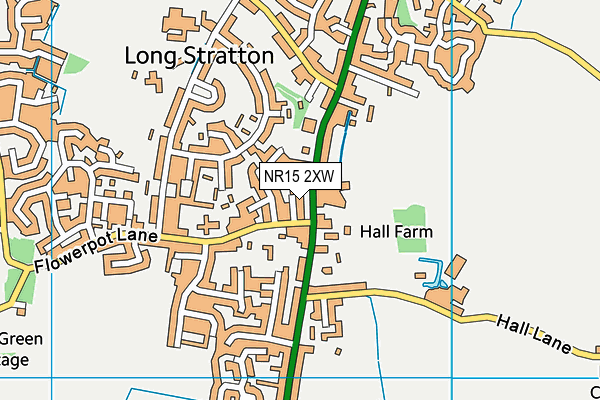 NR15 2XW map - OS VectorMap District (Ordnance Survey)
