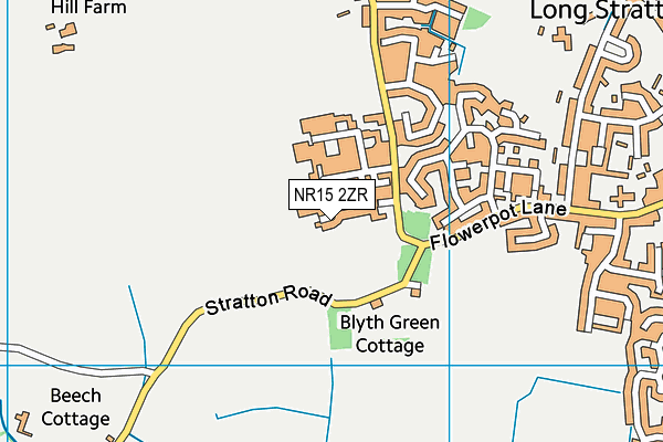 NR15 2ZR map - OS VectorMap District (Ordnance Survey)