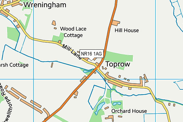 NR16 1AG map - OS VectorMap District (Ordnance Survey)