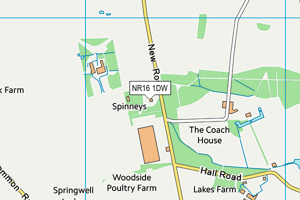NR16 1DW map - OS VectorMap District (Ordnance Survey) NR16 1DW map - OS VectorMap District (Ordnance Survey)