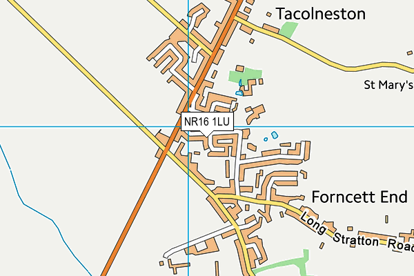 NR16 1LU map - OS VectorMap District (Ordnance Survey) NR16 1LU map - OS VectorMap District (Ordnance Survey)