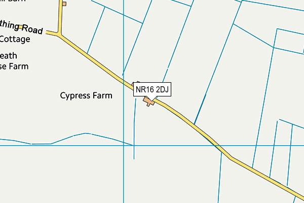 NR16 2DJ map - OS VectorMap District (Ordnance Survey) NR16 2DJ map - OS VectorMap District (Ordnance Survey)