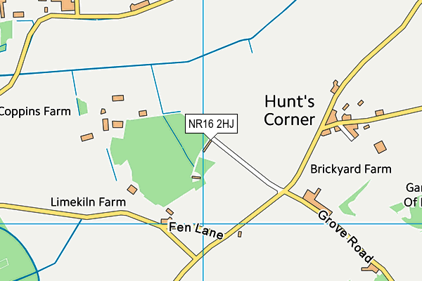 NR16 2HJ map - OS VectorMap District (Ordnance Survey)