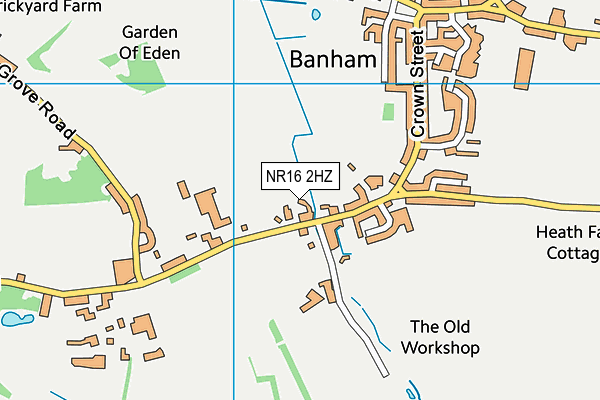NR16 2HZ map - OS VectorMap District (Ordnance Survey)