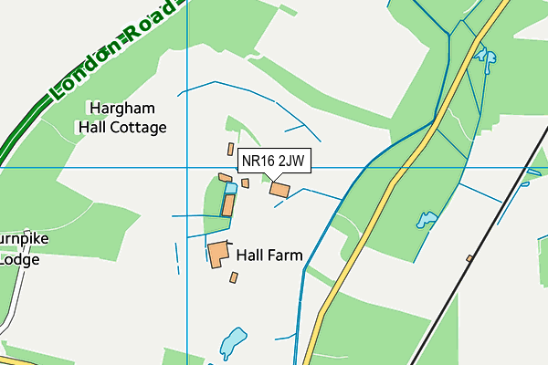 NR16 2JW map - OS VectorMap District (Ordnance Survey)