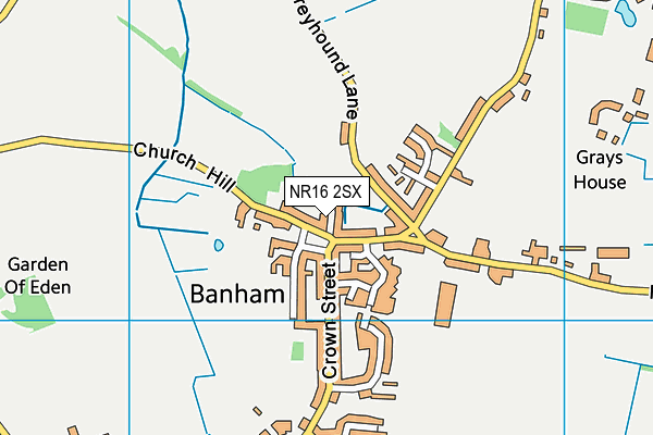 NR16 2SX map - OS VectorMap District (Ordnance Survey)