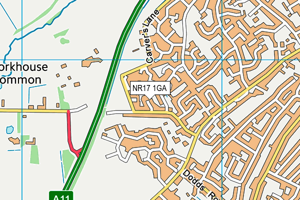 NR17 1GA map - OS VectorMap District (Ordnance Survey) NR17 1GA map - OS VectorMap District (Ordnance Survey)