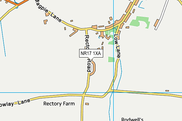 NR17 1XA map - OS VectorMap District (Ordnance Survey)