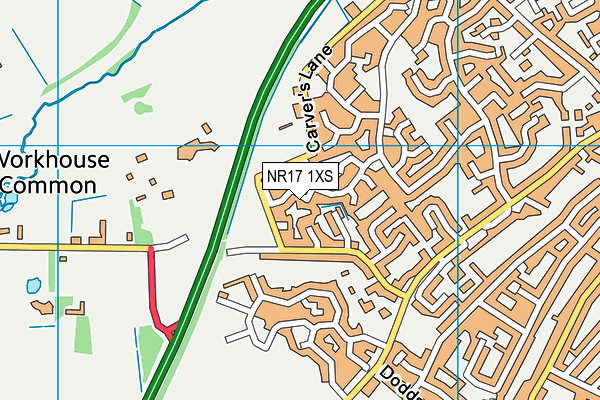 NR17 1XS map - OS VectorMap District (Ordnance Survey) NR17 1XS map - OS VectorMap District (Ordnance Survey)