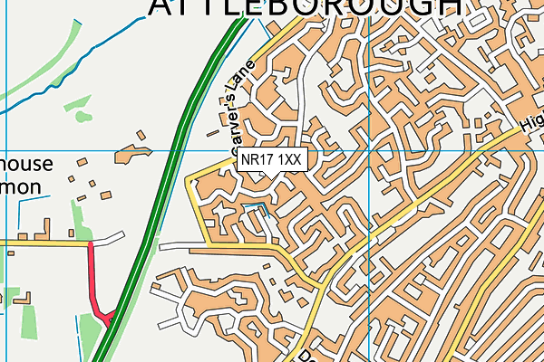 NR17 1XX map - OS VectorMap District (Ordnance Survey)