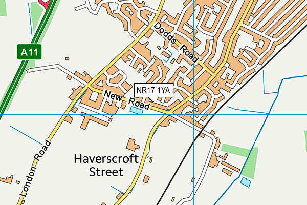 NR17 1YA map - OS VectorMap District (Ordnance Survey) NR17 1YA map - OS VectorMap District (Ordnance Survey)