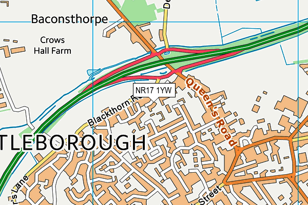 NR17 1YW map - OS VectorMap District (Ordnance Survey) NR17 1YW map - OS VectorMap District (Ordnance Survey)