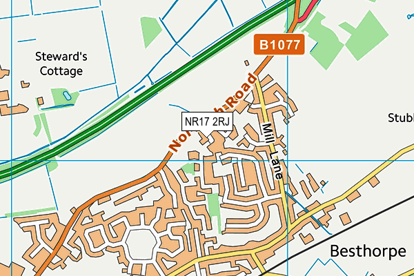 NR17 2RJ map - OS VectorMap District (Ordnance Survey) NR17 2RJ map - OS VectorMap District (Ordnance Survey)