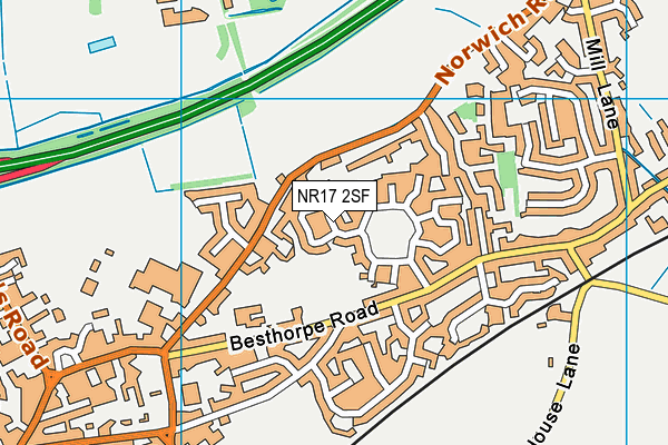 NR17 2SF map - OS VectorMap District (Ordnance Survey) NR17 2SF map - OS VectorMap District (Ordnance Survey)